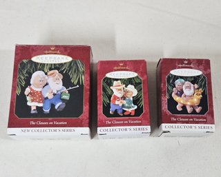 1997-1999 Hallmark Keepsake Collector's Series The Clauses On Vacation Ornaments Group