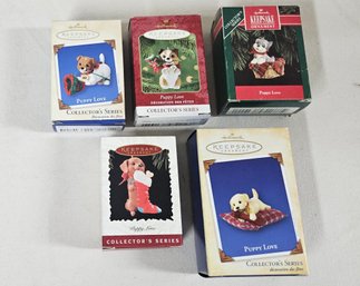Assorted 1992-2004 Hallmark Keepsake Collector's Series Puppy Love Ornaments Group