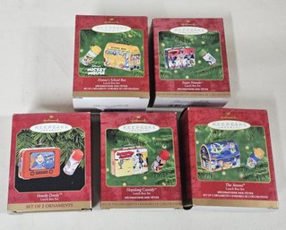 Assorted 1999-2001 Hallmark Keepsake Lunch Box Sets Ornaments Group