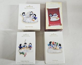 Assorted 2005-2008 Hallmark Keepsake Penguin Ornaments Group