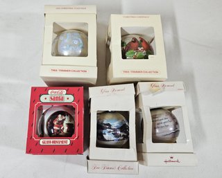 Assorted 1978-1986 Hallmark Glass Ornaments Group