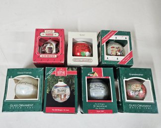 Assorted 1984-1990 Hallmark Glass Ornaments Group