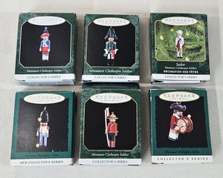 Assorted 1995-2000 Hallmark Keepsake Collector's Series Miniature Clothespin Soldier Ornaments Group