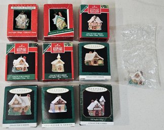 Assorted 1988-1997 Hallmark Keepsake Collector's Series Old English Village Miniature Ornaments Group