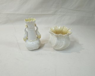 Assorted Vintage Belleek Pottery Vases Group