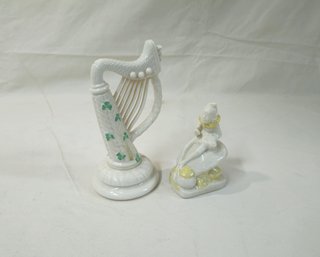 Assorted Vintage Belleek Pottery Figural Articles Group