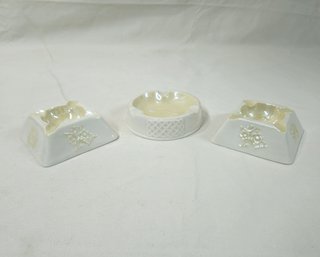 Assorted Vintage Belleek Pottery Ashtrays Group