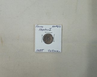 1813T France Napolean I Demi (1/2) Franc Silver Coin