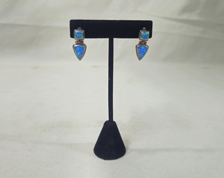 Sterling Silver & Opal Earrings