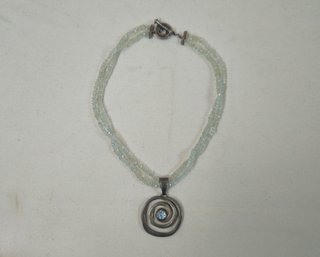 Sterling Silver & Bead Pendant Necklace