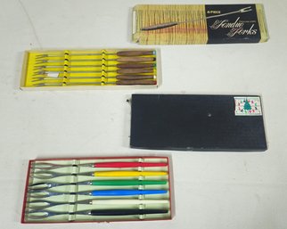 Assorted Vintage Boxed Fondue Fork Sets Group