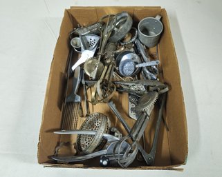 Assorted Vintage Metal Kitchen Gadgets & Utensils Group