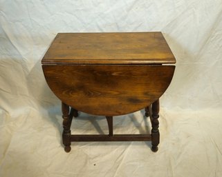Vintage Butterfly Drop Leaf Wood Side Table