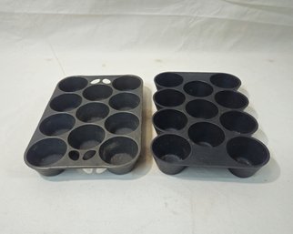 Vintage Wagner Ware Cast Iron Muffin Pans Group