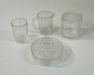 Antique 19th Century EAPG Child's Toy Drum Glass Tableware Set