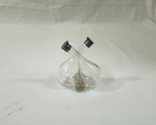 Antique Sterling Silver Mounted Hand-Blown Glass Gemmel Bottle