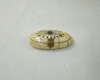 Vintage Bone & Brass Inlay Jewelry/Trinket Box