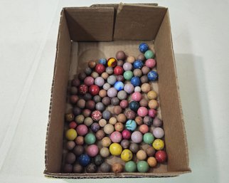 Assorted Antique Clay Marbles Group