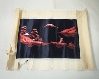 Vintage Japanese Landscape Embroidery Art