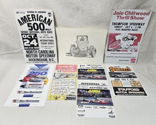 Assorted Vintage Auto Racing Posters Group