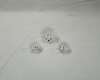 Assorted Swarovski Hedgehog Crystal Figurines Group