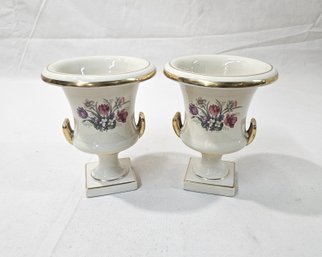 Vintage Trenton Potteries Porcelain Urn Vases Set