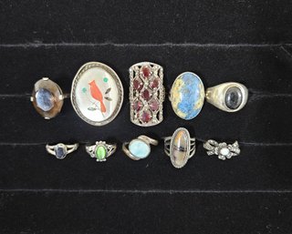 Assorted Sterling Silver Rings Group