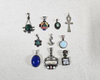 Assorted Sterling Silver Pendants Group