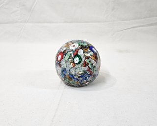 Vintage Murano Scrambled Millefiori & Cane Magnum Glass Paperweight