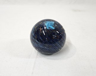 Contemporary Studio Swirl Glass Paperweight Signed