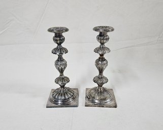 Antique Polish Plewkiewicz Silverplated Candlesticks