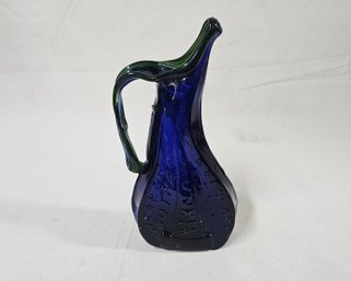 Vintage John Harko Bunker Hill/Minuteman Handblown Glass Pitcher Signed