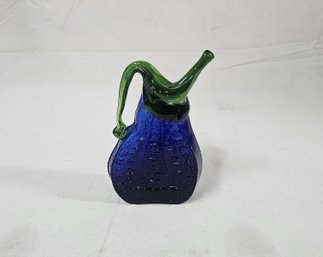 Vintage John Harko Bunker Hill/ Daniel Webster Handblown Glass Pitcher