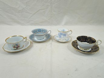 Assorted Vintage Bone China Teacup & Saucer Sets Group