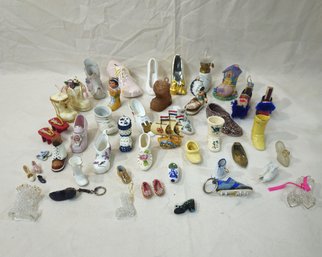 Assorted Decorative Shoe Figurines Group