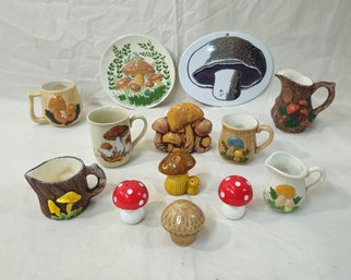 Assorted Vintage Ceramic Mushroom Wares Group