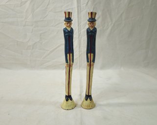 Enameled Cast Iron Uncle Sam Figurine Statues