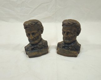 Vintage Abraham Lincoln Cast Iron Bookends