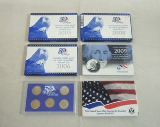 2005-2010 U.S. Mint Quarter Proof Sets Group