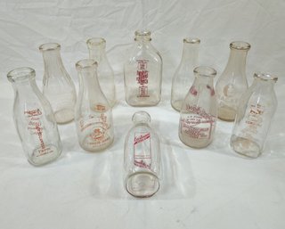 Assorted Vintage New Hampshire State Dairy Milk Bottles Group