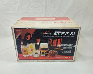 NISB Vintage 1970's Libbey Stackable Accent 31-Piece Glassware Set