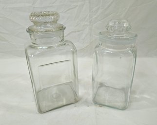 Assorted Vintage Glass Canister Jars Group