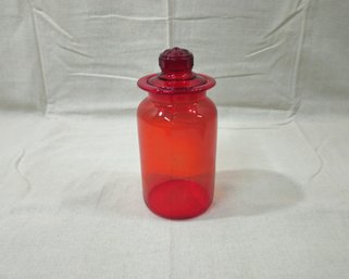 Vintage Takahasi Amberina Glass Canister Storage Jar