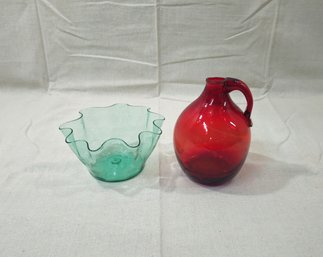Assorted Vintage Blenko Handblown Glass Articles Group