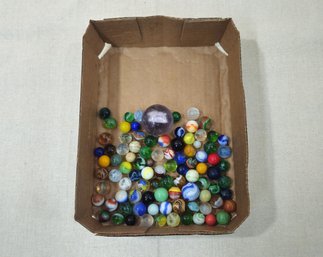 Assorted Antique & Vintage Glass Marbles Group