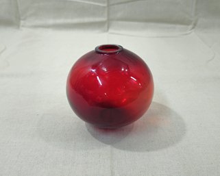 Antique 19th Century American Free-Blown Ruby Glass Witch Ball