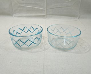 Pyrex Diamond Dot Glass Storage Bowls Group