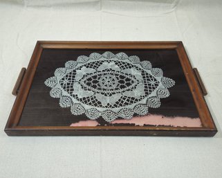 Vintage Crotched Doily Serving Tray