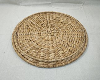 Large Round Woven Water Hyacinth Serving Tray