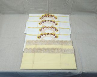 Assorted Vintage Lace & Crocheted Trim Pillowcases Group